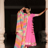 Blossom Pink Wrap Anarkali Set