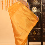 Sunset Yellow With Gold Zari Butti Kanjivaram Silk Saree
