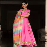 Blossom Pink Wrap Anarkali Set