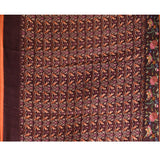 Coral Orange With Checks And Floral Border Embroidery Designer Saree