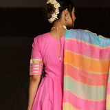 Blossom Pink Wrap Anarkali Set
