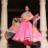 Blossom Pink Wrap Anarkali Set