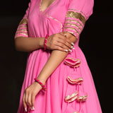 Blossom Pink Wrap Anarkali Set