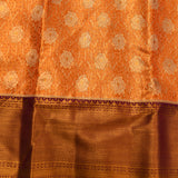 Vibrant Orange & Deep Purple Contrast Kanjivaram Silk Saree