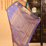 Blue Lavender Kanjivaram Silk Saree
