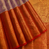 Elegant Floral Mauve Kanjivaram Silk Saree