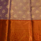 Elegant Floral Mauve Kanjivaram Silk Saree