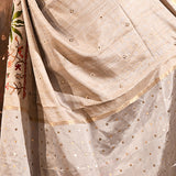 Silver Grey With Paithani Style Elephant Motif Border Designer Saree