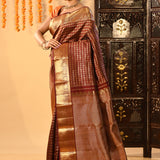 Coffee Brown With All Over Butti Kanjivaram Silk Saree