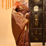 Coffee Brown With All Over Butti Kanjivaram Silk Saree