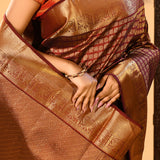 Coffee Brown With All Over Butti Kanjivaram Silk Saree