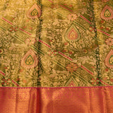 Royal Olive & Pink Kanjivaram Silk Saree
