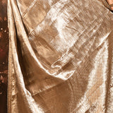 Metallic Gold With Contrast Yellow Blouse Hand Embroidery Designer Tissue Saree