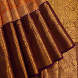Radiant Orange & Purple Kanjivaram Silk Saree