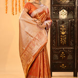 Burnished Amber Gold Butti Kanjivaram Tissue Saree