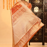 Burnished Amber Gold Butti Kanjivaram Tissue Saree