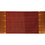 Bright Orange With Butti And Checked Kanjivaram Silk Saree