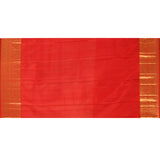 Red And Gold Checked Butti Kanjivaram Silk Saree