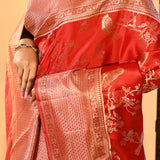 Red Floral Jaal Kanjivaram Silk Saree