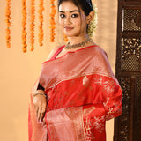 Red Floral Jaal Kanjivaram Silk Saree