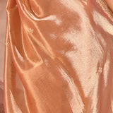 Copper Peach Designer Embroidery Tissue Saree