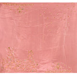 Rose Quartz Floral Embroidery Tissue Saree