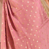Blush Pink With Gold Zari Butti Embroidery Tissue Saree