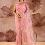 Blush Orchid Floral Organza Saree
