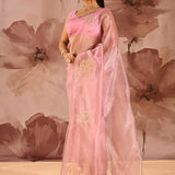 Blush Orchid Floral Organza Saree