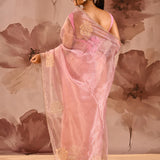 Blush Orchid Floral Organza Saree