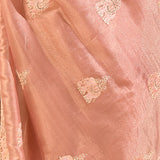 Powder Pink Elephant Motifs Embroidery Saree