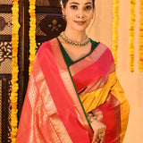 Yellow & Red Traditional Kanjivaram Silk Saree