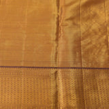 Cream Gold And Copper Brown Gold Zari Medallion Pure Silk Kanjivaram Saree With Mustard Gold Pallu