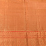 Opulent Gold & Coral Peacock Motif Kanjivaram Silk Saree