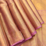 Elegant Metallic Gold & Lavender Kanjivaram Silk Saree
