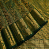 Grand Emerald Green & Gold Zari Kanjivaram Silk Saree