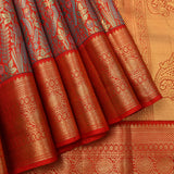 Traditional Gold & Coral Kanjivaram Silk Saree