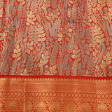Traditional Gold & Coral Kanjivaram Silk Saree