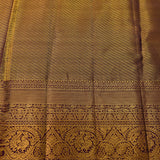 Peach & Dark Plum Contrast Kanjivaram Silk Saree