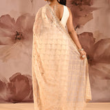 Ivory Blossom Floral Jaal Organza Saree