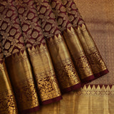 Royal Burgundy & Gold Intricate Kanjivaram Saree