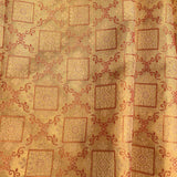 Elegant Gold Kanjivaram Silk Saree With Red Geometric Grid