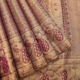 Golden Beige & Royal Purple Kanjivaram Silk Saree