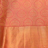 Coral Pink & Gold Kanjivaram Silk Saree