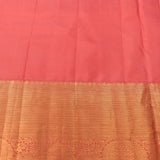 Coral Pink & Gold Kanjivaram Silk Saree