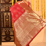 Ruby Royale Gold Zari Butta Kanjivaram Silk Saree
