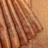 Copper Peach & Red Kanjivaram Silk Saree