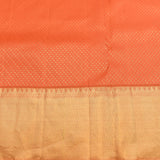 Orange & Gold Shikargah Kanjivaram Silk Saree With Bird Medallion Border