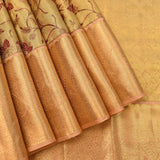 Lime Gold Meenakari Kanjivaram Tissue Silk Saree With Gold Border