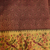 Deep Maroon & Gold Meenakari Parrot Kanjivaram Silk Saree